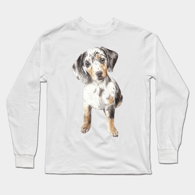 Doxie Dapple Long Sleeve T-Shirt by wanderinglaur